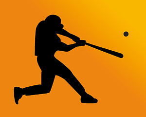 Image showing baseball player hits the ball