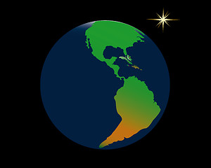 Image showing Planet Earth and a star