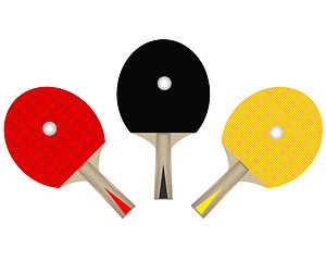 Image showing three table tennis rackets