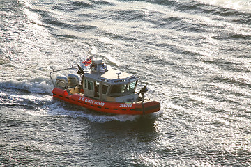Image showing Coast Guard powerboat sailing