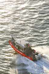 Image showing US Coast Guard powerboat in East River