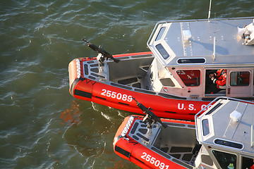 Image showing Two US Coast Guard powerboats