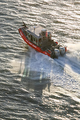 Image showing US Coast Guard motorboat