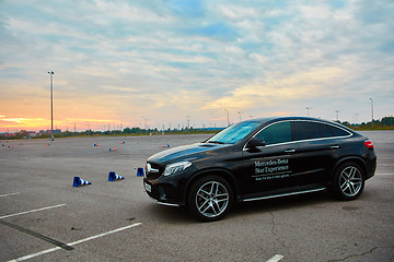 Image showing Lviv, Ukraine - OCTOBER 15, 2015: Mercedes Benz star experience. The interesting series of test drives