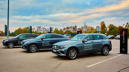 Image showing Lviv, Ukraine - OCTOBER 15, 2015: Mercedes Benz star experience. The interesting series of test drives