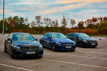 Image showing Lviv, Ukraine - OCTOBER 15, 2015: Mercedes Benz star experience. The interesting series of test drives