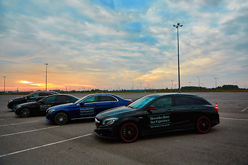 Image showing Lviv, Ukraine - OCTOBER 15, 2015: Mercedes Benz star experience. The interesting series of test drives