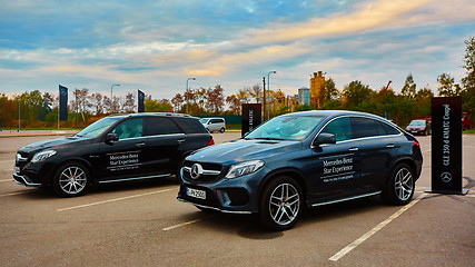 Image showing Lviv, Ukraine - OCTOBER 15, 2015: Mercedes Benz star experience. The interesting series of test drives