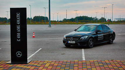 Image showing Lviv, Ukraine - OCTOBER 15, 2015: Mercedes Benz star experience. The interesting series of test drives