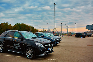 Image showing Lviv, Ukraine - OCTOBER 15, 2015: Mercedes Benz star experience. The interesting series of test drives