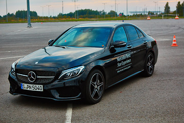 Image showing Lviv, Ukraine - OCTOBER 15, 2015: Mercedes Benz star experience. The interesting series of test drives