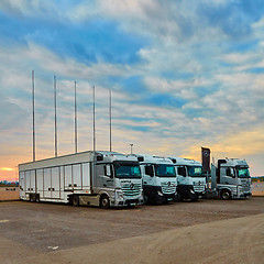 Image showing Lviv, Ukraine - OCTOBER 15, 2015: Mercedes Benz star experience. The interesting series of test drives