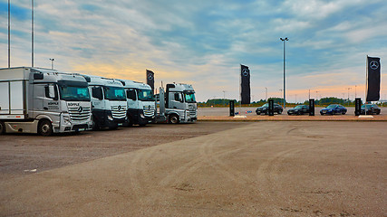 Image showing Lviv, Ukraine - OCTOBER 15, 2015: Mercedes Benz star experience. The interesting series of test drives