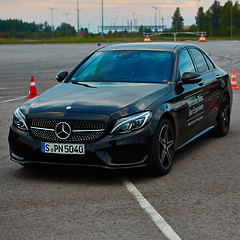 Image showing Lviv, Ukraine - OCTOBER 15, 2015: Mercedes Benz star experience. The interesting series of test drives