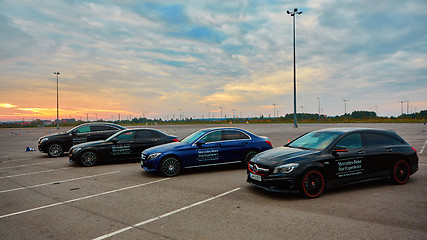 Image showing Lviv, Ukraine - OCTOBER 15, 2015: Mercedes Benz star experience. The interesting series of test drives