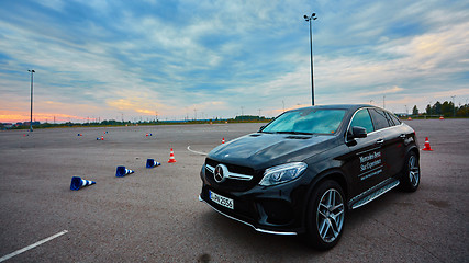 Image showing Lviv, Ukraine - OCTOBER 15, 2015: Mercedes Benz star experience. The interesting series of test drives