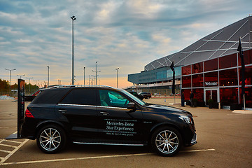 Image showing Lviv, Ukraine - OCTOBER 15, 2015: Mercedes Benz star experience. The interesting series of test drives