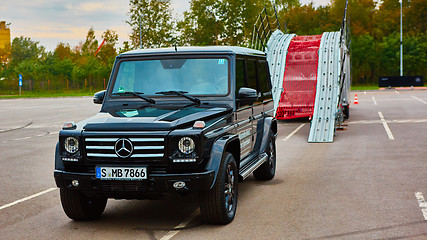 Image showing Lviv, Ukraine - OCTOBER 15, 2015: Mercedes Benz star experience. The interesting series of test drives