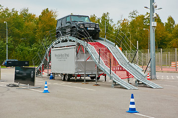 Image showing Lviv, Ukraine - OCTOBER 15, 2015: Mercedes Benz star experience. The interesting series of test drives