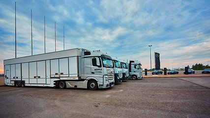 Image showing Lviv, Ukraine - OCTOBER 15, 2015: Mercedes Benz star experience. The interesting series of test drives