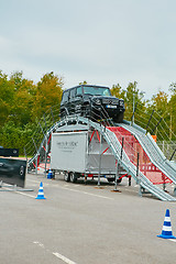 Image showing Lviv, Ukraine - OCTOBER 15, 2015: Mercedes Benz star experience. The interesting series of test drives