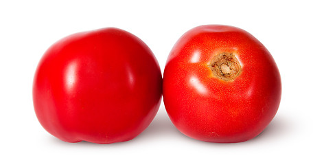 Image showing Two red ripe tomatoes