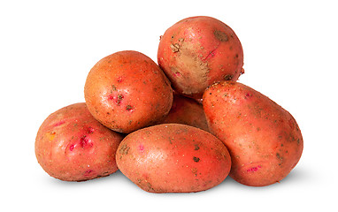 Image showing Pile of dirty potatoes