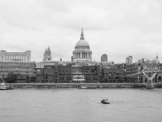 Image showing Black and white River Thames in London