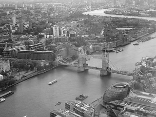 Image showing Black and white Aerial view of London