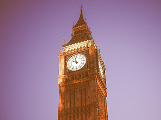 Image showing Retro looking Big Ben in London