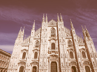 Image showing Retro looking Milan Cathedral