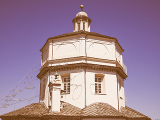 Image showing Retro looking Monte Cappuccini church in Turin