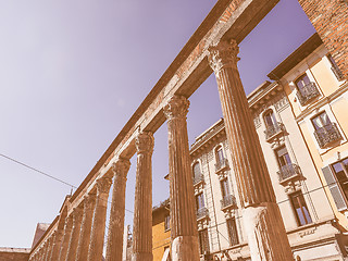 Image showing Retro looking Colonne di San Lorenzo Milan