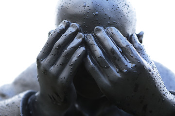 Image showing Sculpture by the Sea - Man on Ball