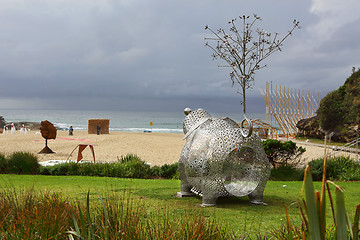 Image showing Sculpture by the Sea - Pig of Fotrune 2