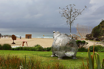 Image showing Sculpture by the Sea - Pig of Fotrune 2