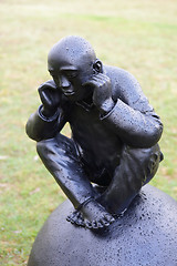 Image showing Sculpture by the Sea - Man on Ball