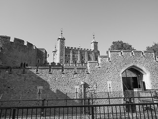 Image showing Black and white Tower of London