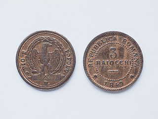 Image showing Old Italian coin 3 baiocchi