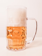 Image showing Retro looking Lager beer glass