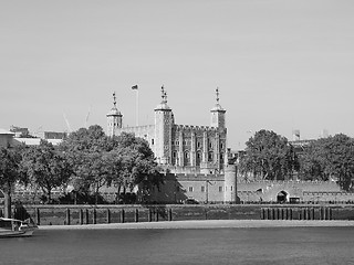 Image showing Black and white Tower of London