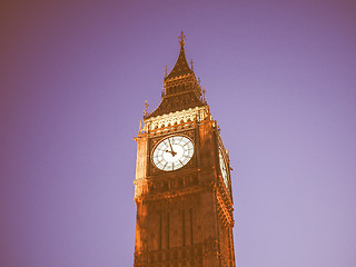 Image showing Retro looking Big Ben in London