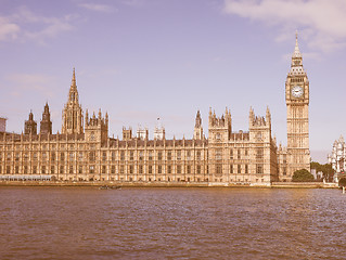 Image showing Retro looking Houses of Parliament in London