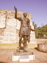 Image showing Retro looking Trajan statue in London