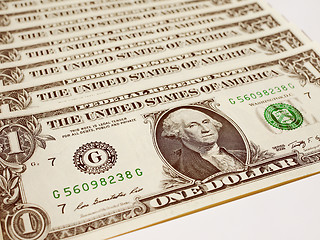 Image showing Retro look Dollar notes 1 Dollar