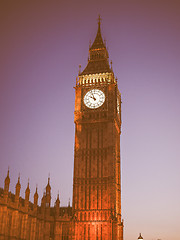 Image showing Retro looking Big Ben in London