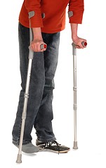 Image showing Person with Crutches