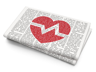 Image showing Health concept: Heart on Newspaper background