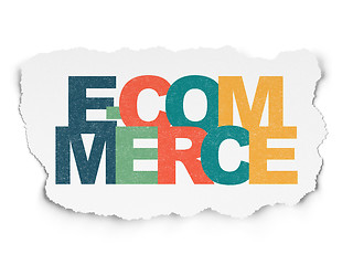 Image showing Business concept: E-commerce on Torn Paper background