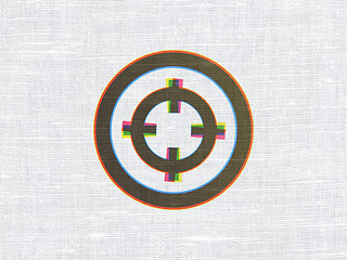 Image showing Finance concept: Target on fabric texture background